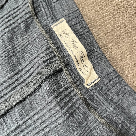 Free People Top Small Womens Blue Tie Dye Big Sur Ribbed Long Sleeve Tee Boho - Picture 5 of 6